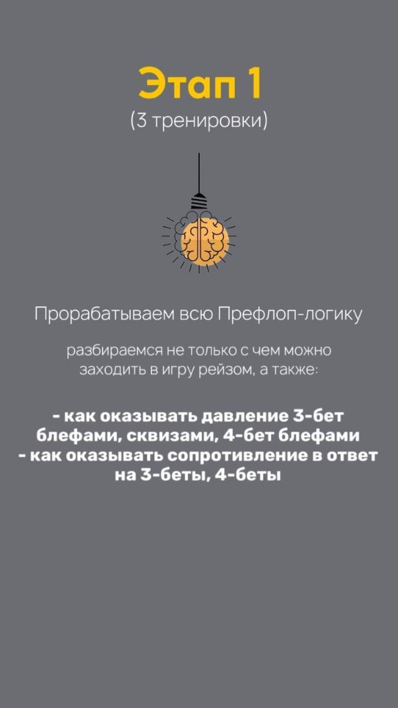 Этап 1: префлоп, 3 тренировки